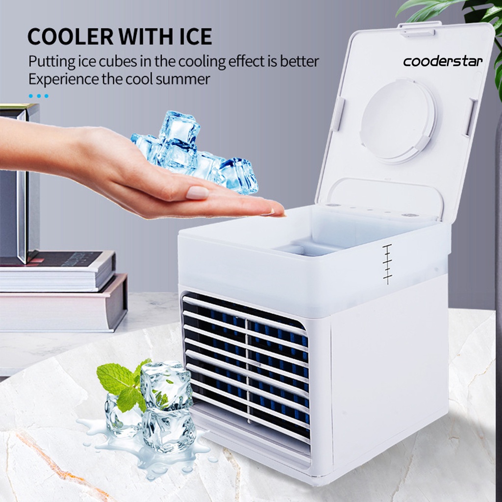 Quạt Làm Mát Phun Sương Để Bàn Ba Bánh Răng Siêu Êm Đa Năng Có Đèn Ban Đêm Nhiều Màu Sắc Cho Gia Đình