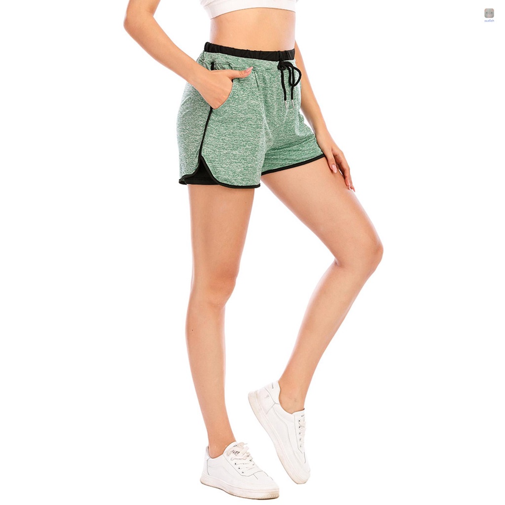 Quần Short Thể Thao 2 Trong 1 2 Túi Thời Trang Cho Nữ