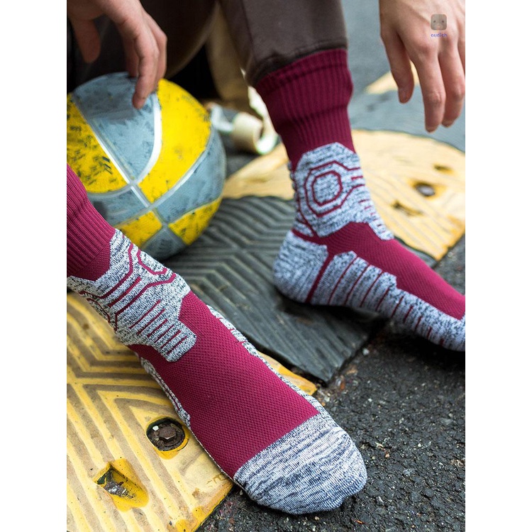 Vớ Thể Thao Dày Dặn Có Đệm Gân Chống Ẩm Chống Trượt Thoáng Khí Cho Nam