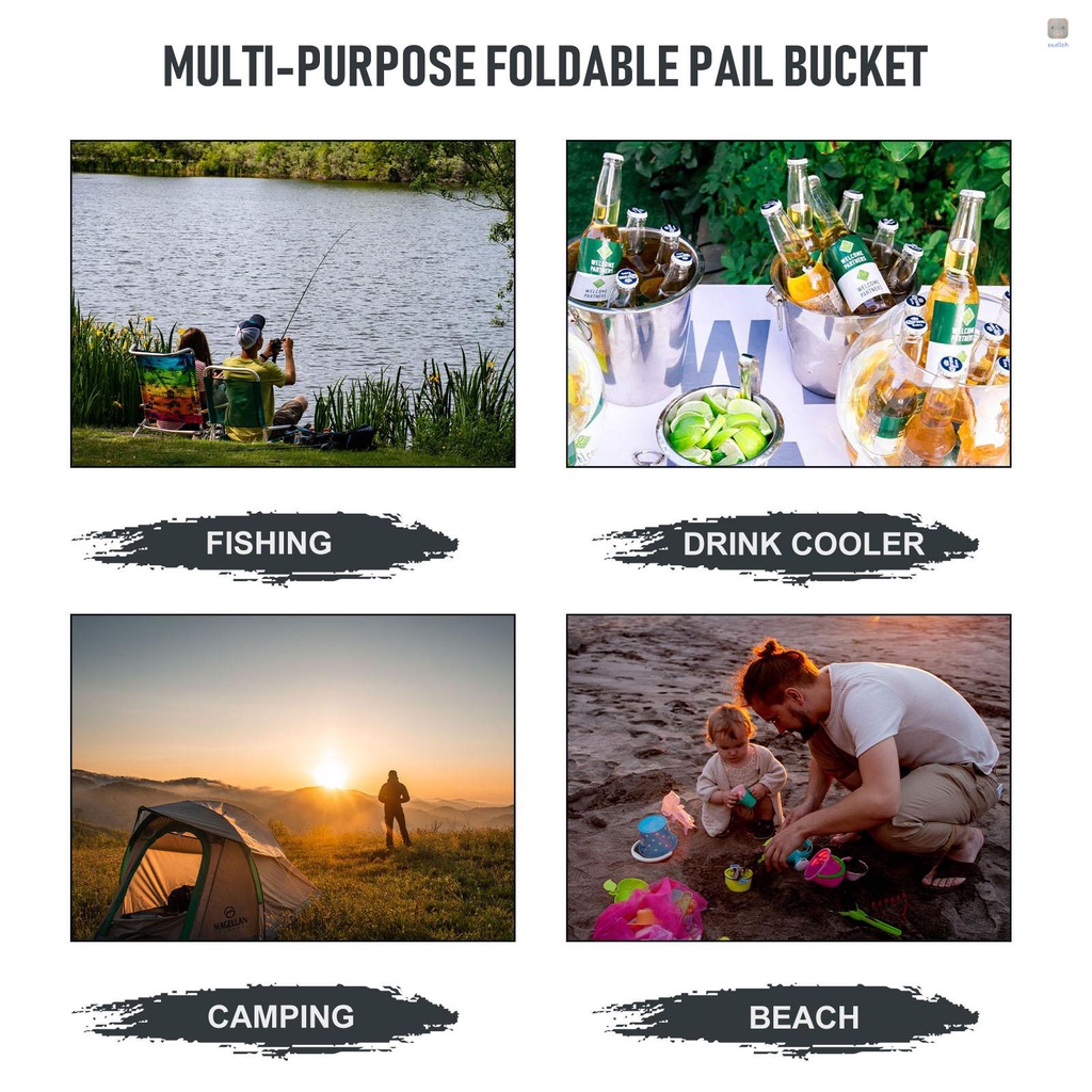 Xô Đựng Cá Đa Năng Có Thể Gấp Gọn Tiện Dụng Mang Theo Du Lịch Cắm Trại