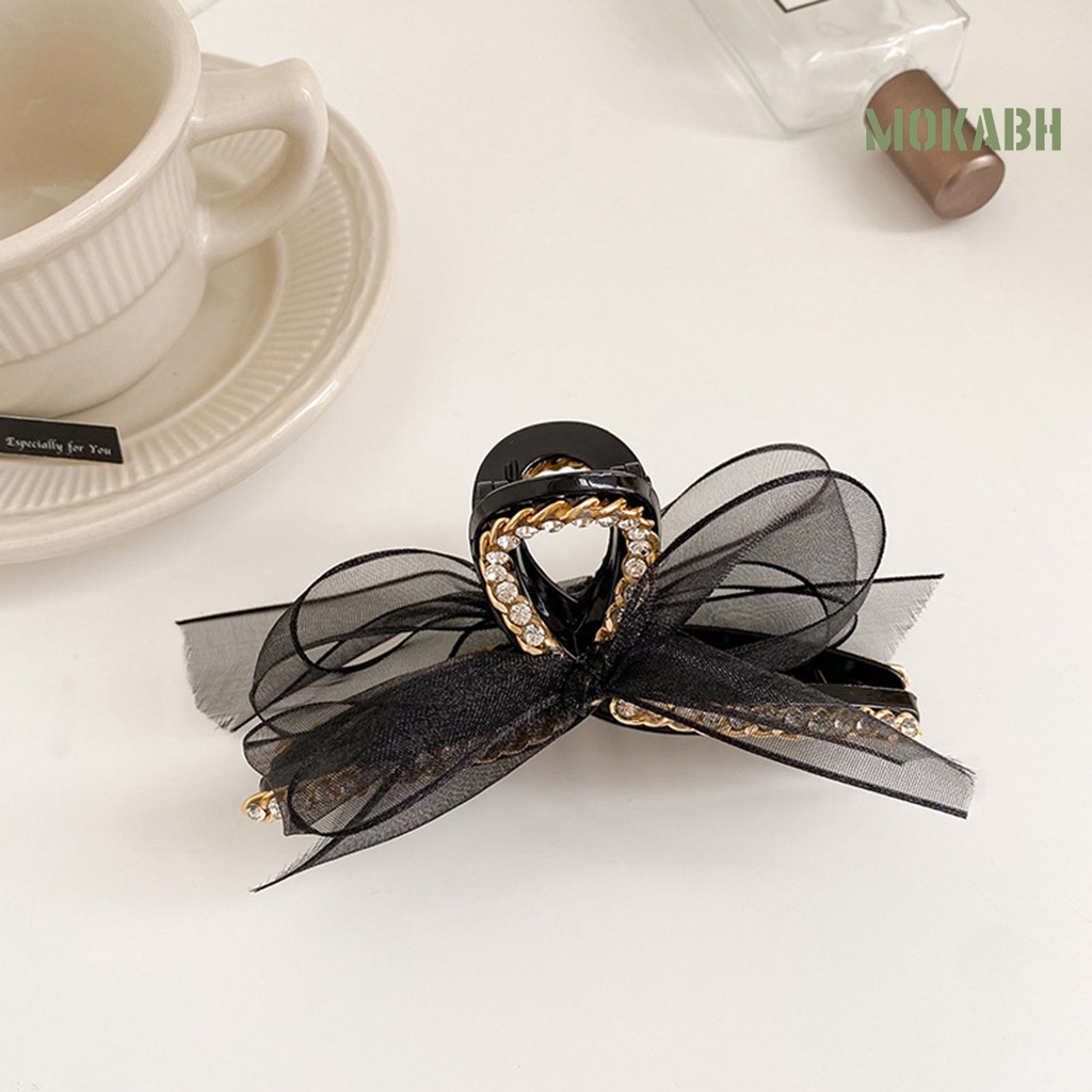 Kẹp Tóc Hình Nơ Đính Đá Màu Sắc Tươi Sáng Thanh Lịch