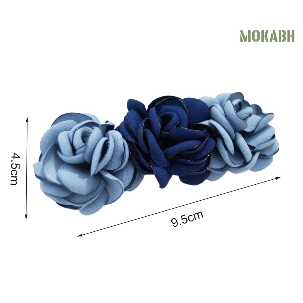 Kẹp Tóc Co Giãn Họa Tiết Hoa Màu Sắc Tươi Tắn Cho Nữ