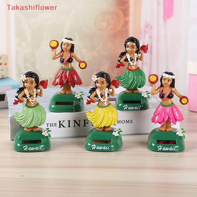 (Takashiflower) Búp Bê Lắc Đầu Nhảy Múa Năng Lượng Mặt Trời Trang Trí Bảng Điều Khiển