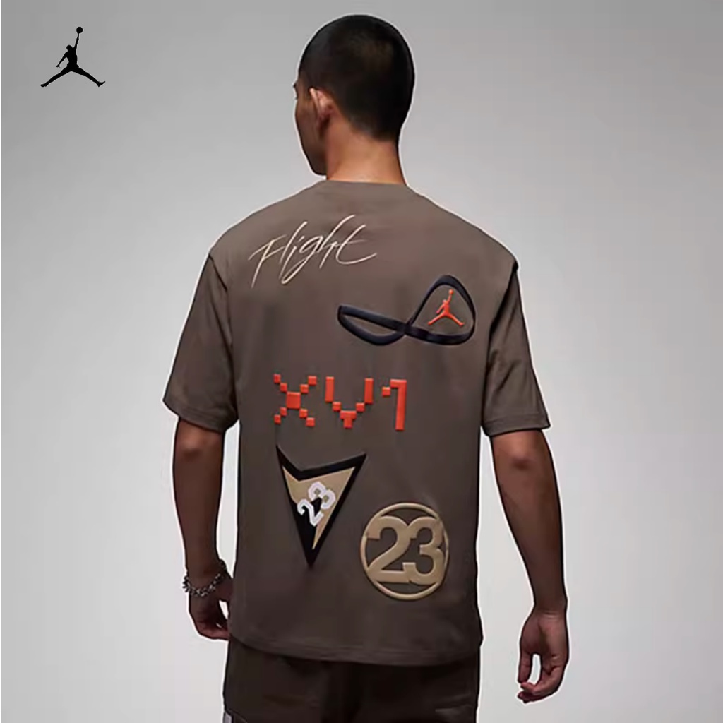 Áo Thun Thể Thao 100% Chính Hãng Air Jordan Dáng Rộng Cổ Tròn Ngắn Tay Thời Trang Nam Cá Tính DX9562