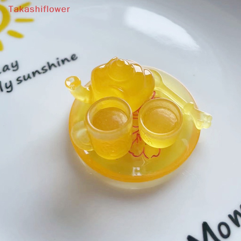 Bộ Ấm Trà Nhỏ Ba Chiều Bằng Nhựa Resin Trong Suốt Dạ Quang Chạm Khắc Ba Chiều Trang Trí Thủ Công