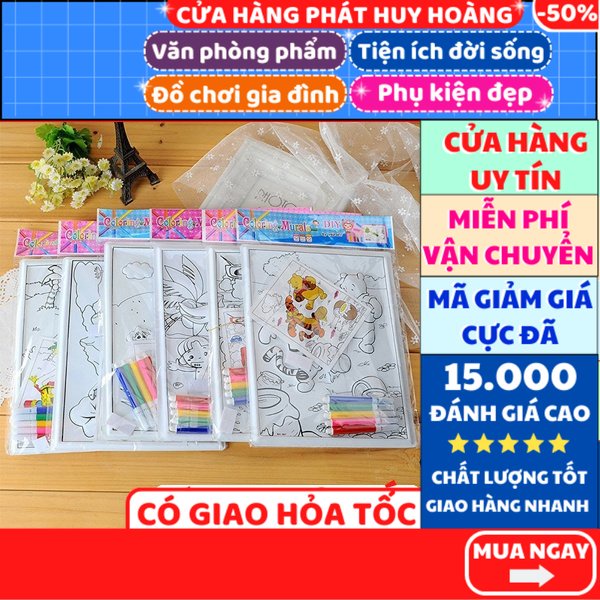 Tranh nhựa 3D cho bé tập tô màu, vẽ sáng tạo,phát triển tư duy, nhiều mẫu đẹp - Phát Huy Hoàng
