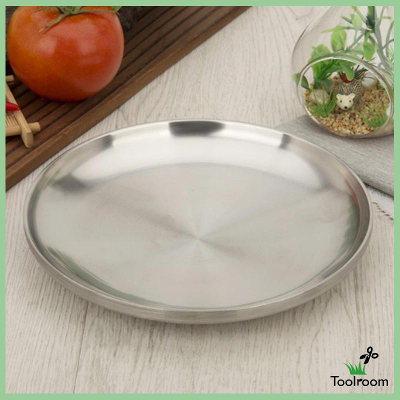 Đĩa Tròn Bằng Thép Không Gỉ 14cm Không Nắp Đậy Đa Ứng Dụng Cho Nhà Bếp