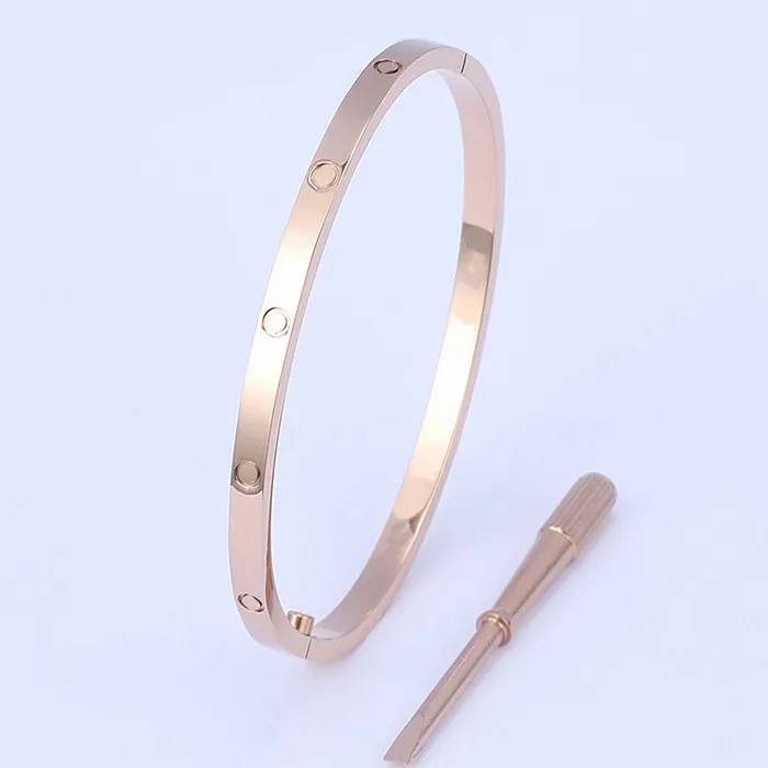 Vòng Tay Ba Màu Cartier2023 4MM Màu Sắc Bạc / Vàng Hồng Kèm Ốc Vít Thay Đổi Chất Lượng Cao Cho Cặp Đôi