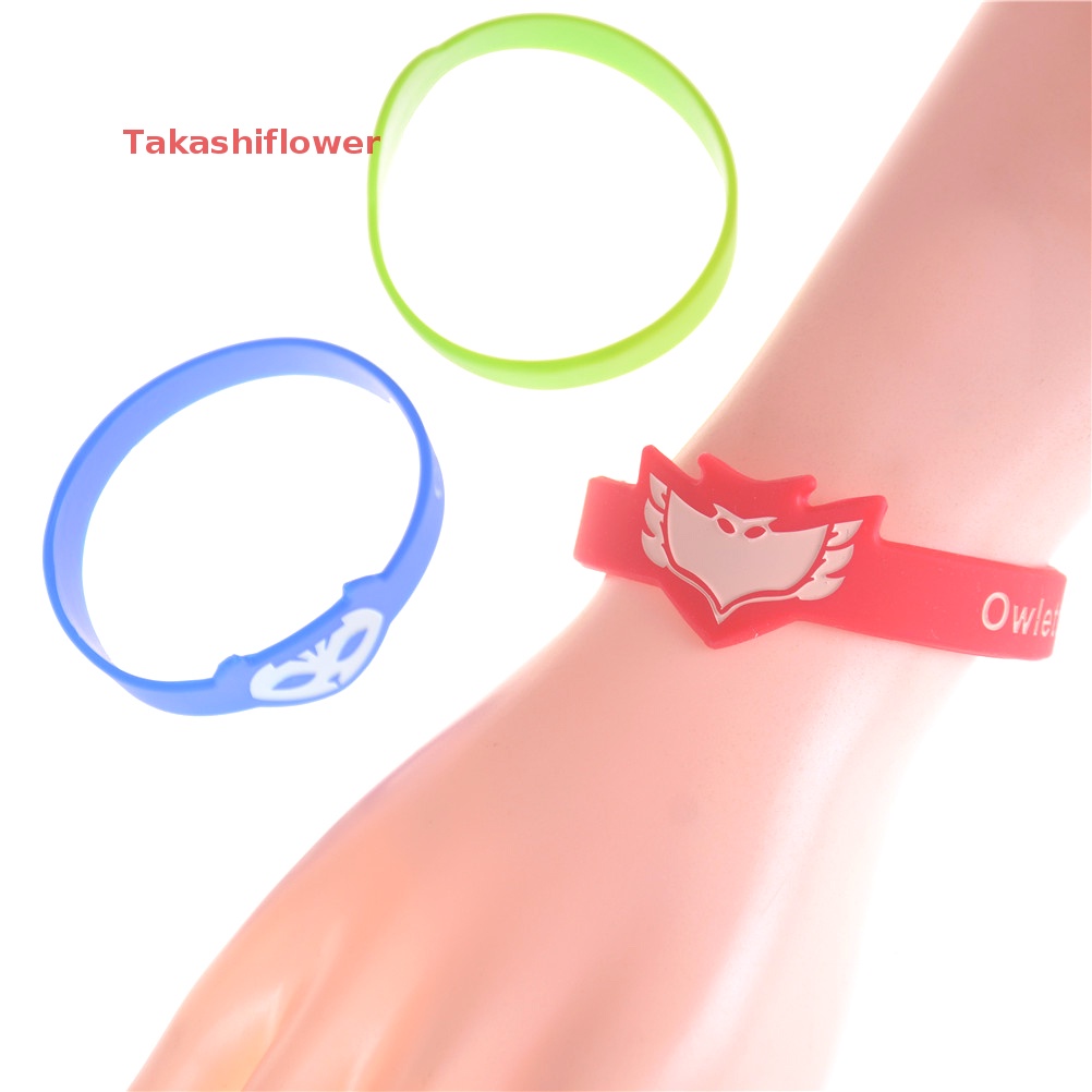 (Takashiflower) Vòng Đeo Tay Bằng Silicone Hình Cú Mèo Tắc Kè Cho Bé Trai