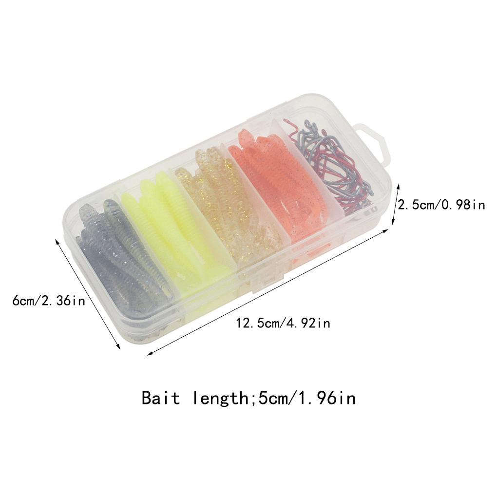 Set 60 Mồi Câu Cá Nhân Tạo Chống Va Chạm Có Móc Xoay Tiện Dụng