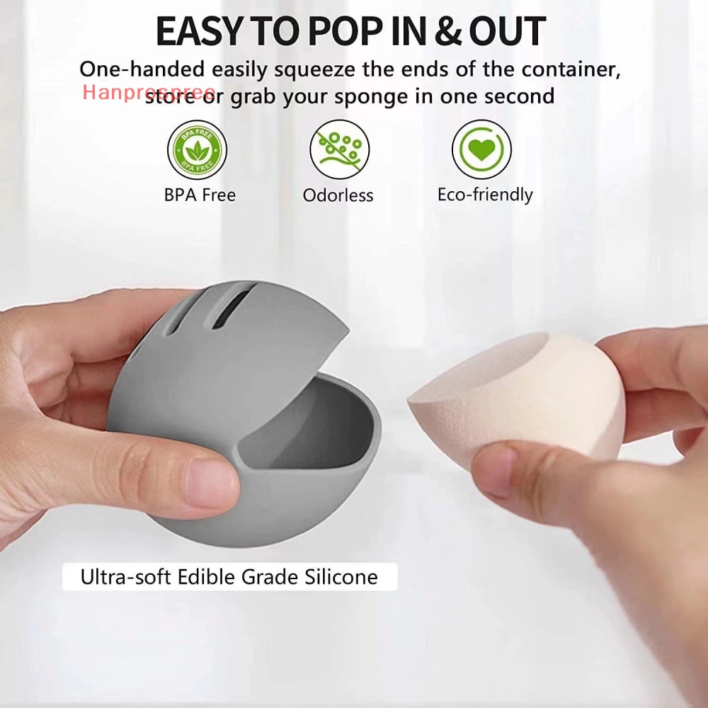 Hanprospree &gt; Giá Đỡ Mút Trang Điểm Bằng Silicon Kèm Túi Đựng Mút Trang Điểm Làm Đẹp Cas well