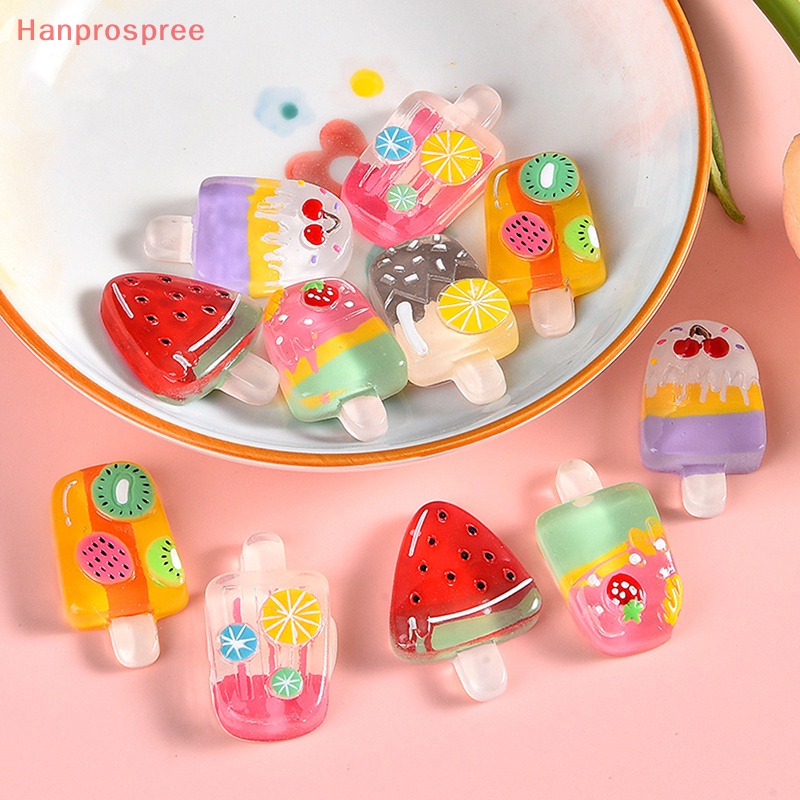 Hanprospree > 10 Miếng Dán Trang Trí Tủ Lạnh / Điện Thoại Hình Que Kem Trái Cây Diy