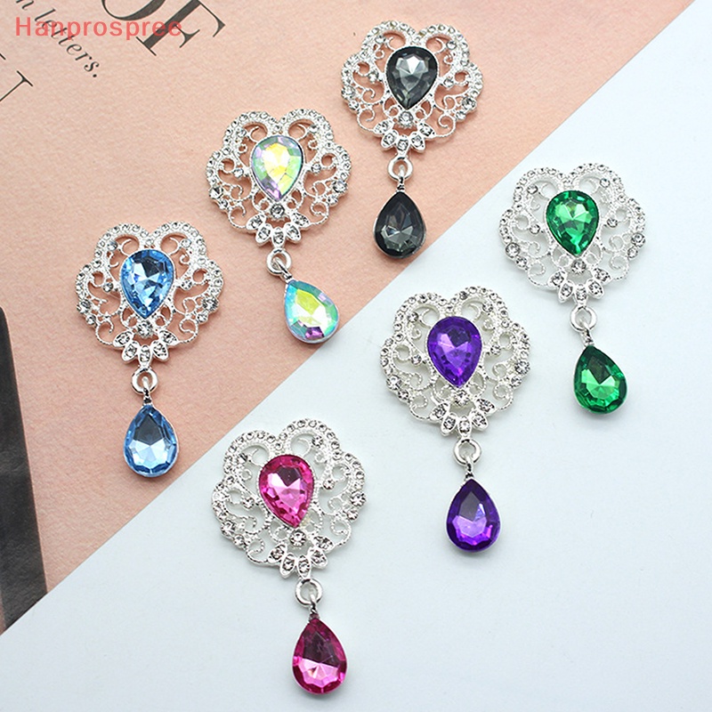 Hanprospree > Mặt Dây Chuyền Hợp Kim Hình Giọt Nước Đính Đá Trang Trí Đầm Màu Sắc Sáng Tạo Phụ Kiện Trang Sức Thủ Công