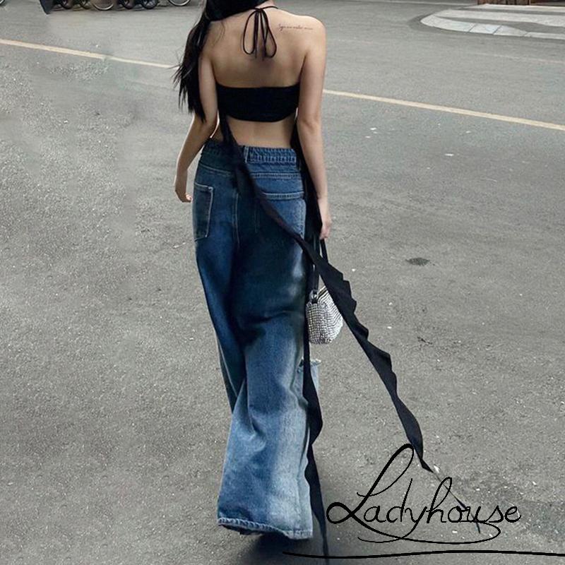 Áo Không Tay Hở Lưng Nhún Bèo Thời Trang Mùa Hè Cho Nữ