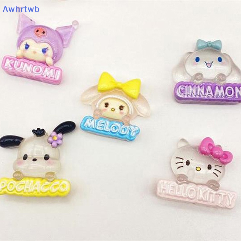 Bộ 2 Phụ Kiện Trang Trí Hình Cinnamoroll Hello Kitty Kuromi Bằng Nhựa Phát Quang Độc Đáo Mới