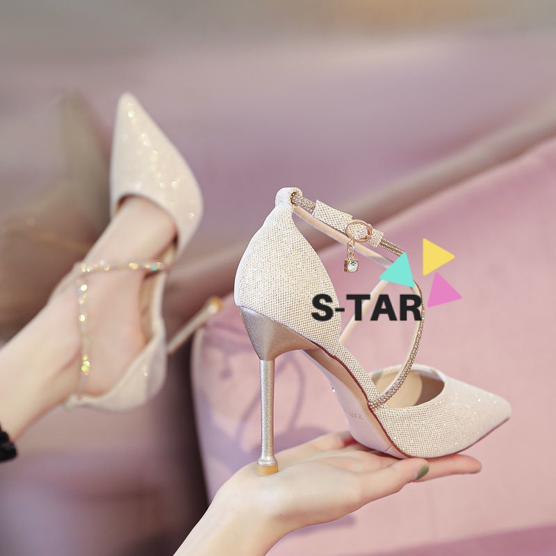 Giày Cao Gót Mùa Hè 2023 Quai Chéo Phong Cách Pháp Cho Nữ