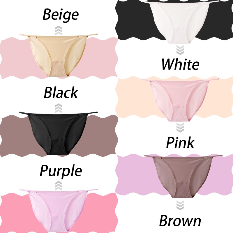 Take Talk Bộ 3 Quần Lót Cotton Lụa Lạnh Mỏng Lưng Thấp Không Viền May Đáy Thấp Không Lộ Đường May Cho Nữ