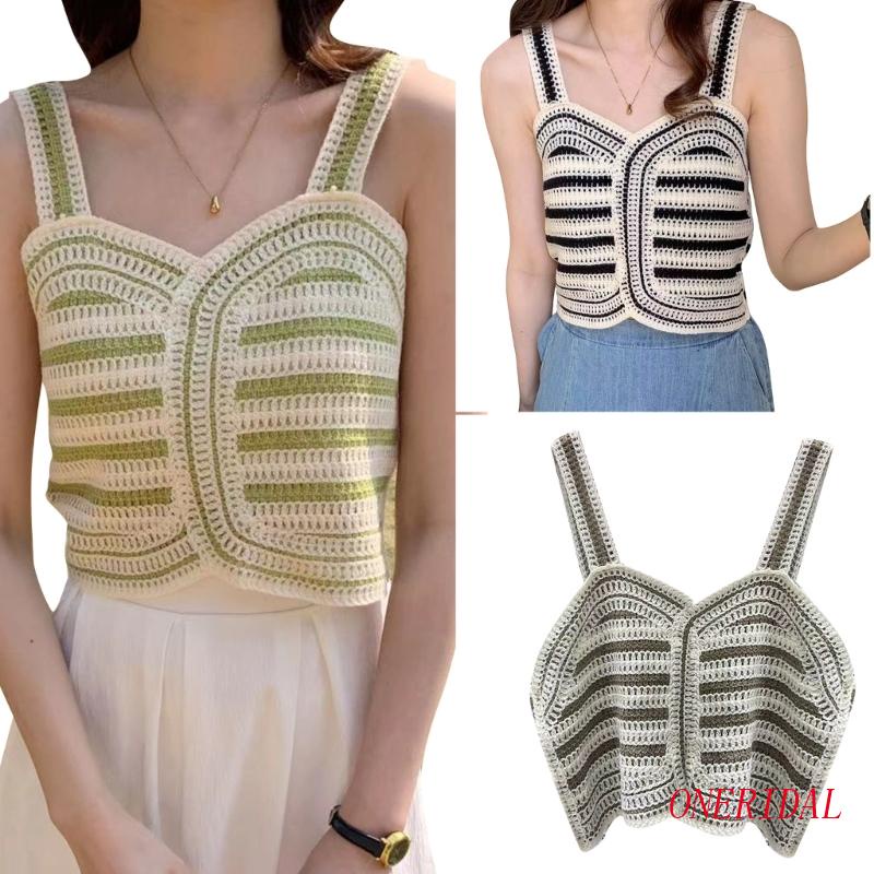 Áo Croptop Dệt Kim Sát Nách Khoét Lỗ Thời Trang Mùa Hè Cho Nữ