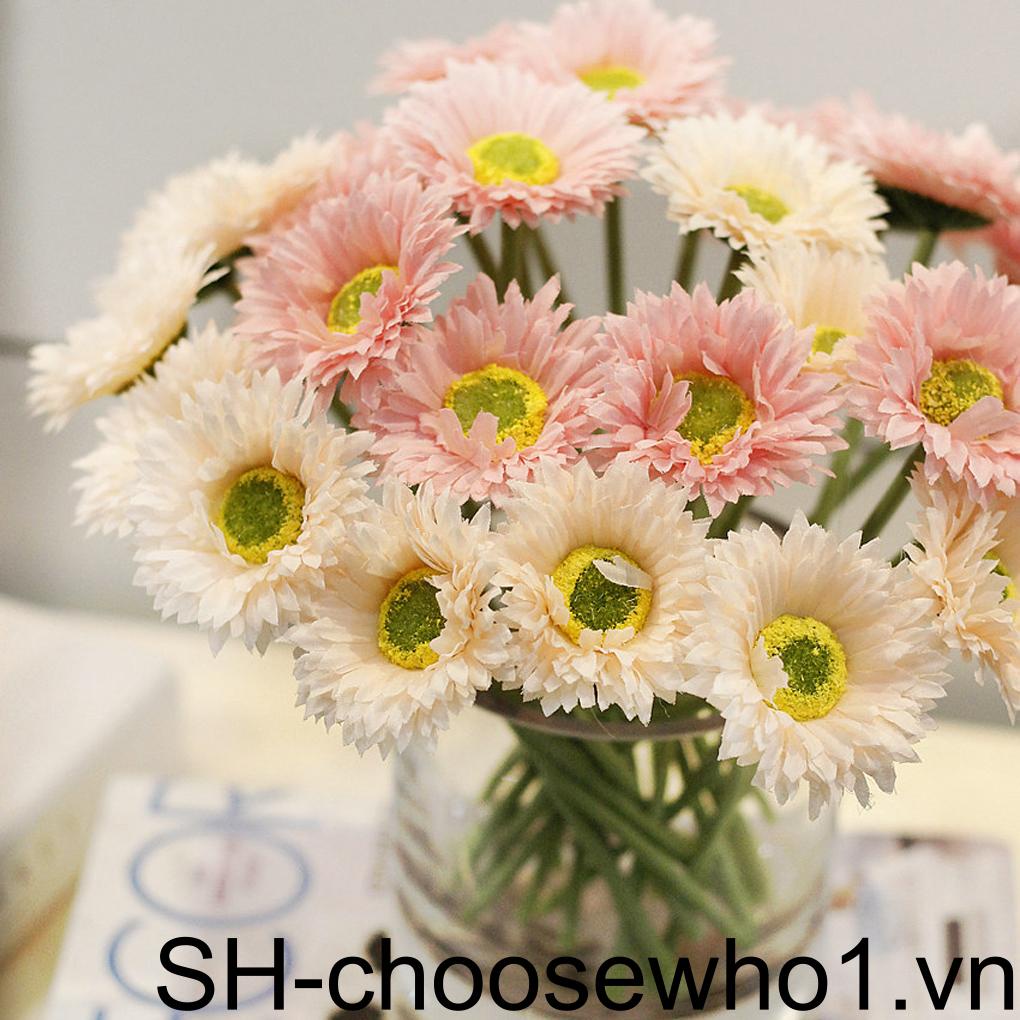 Set 10 Cành Hoa Gerbera Giả Trang Trí Đa Dụng Chất Lượng Cao