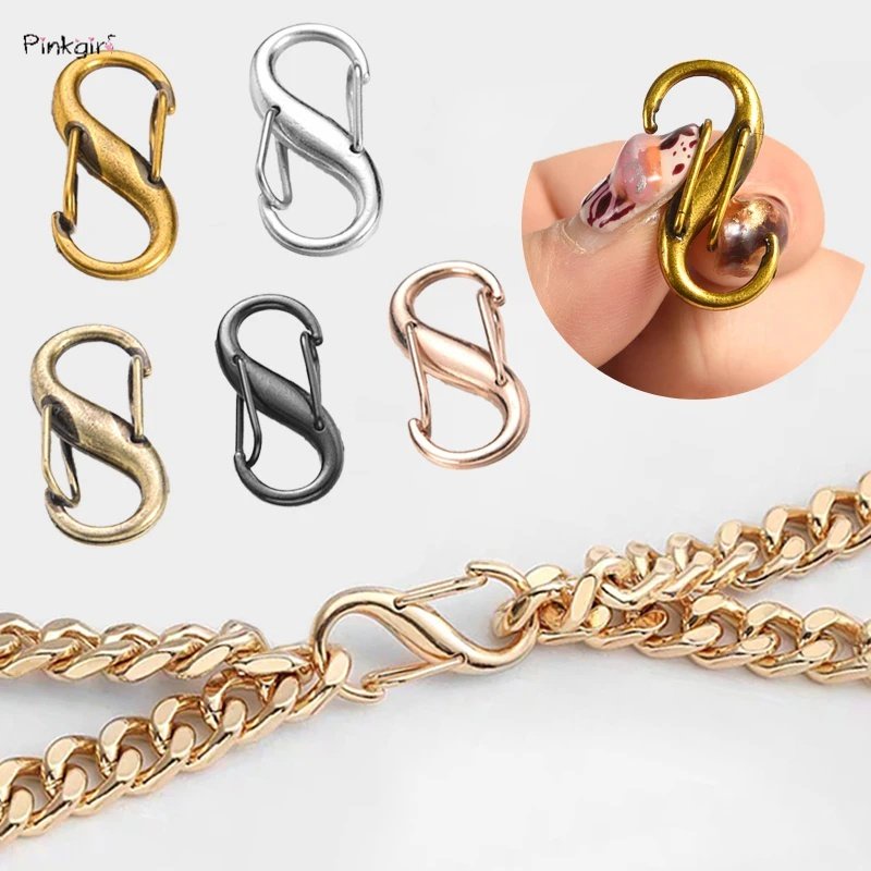 Móc Khóa Dây Xích Đôi Hình Chữ S Bằng Kim Loại Có Thể Điều Chỉnh Cho Túi Xách