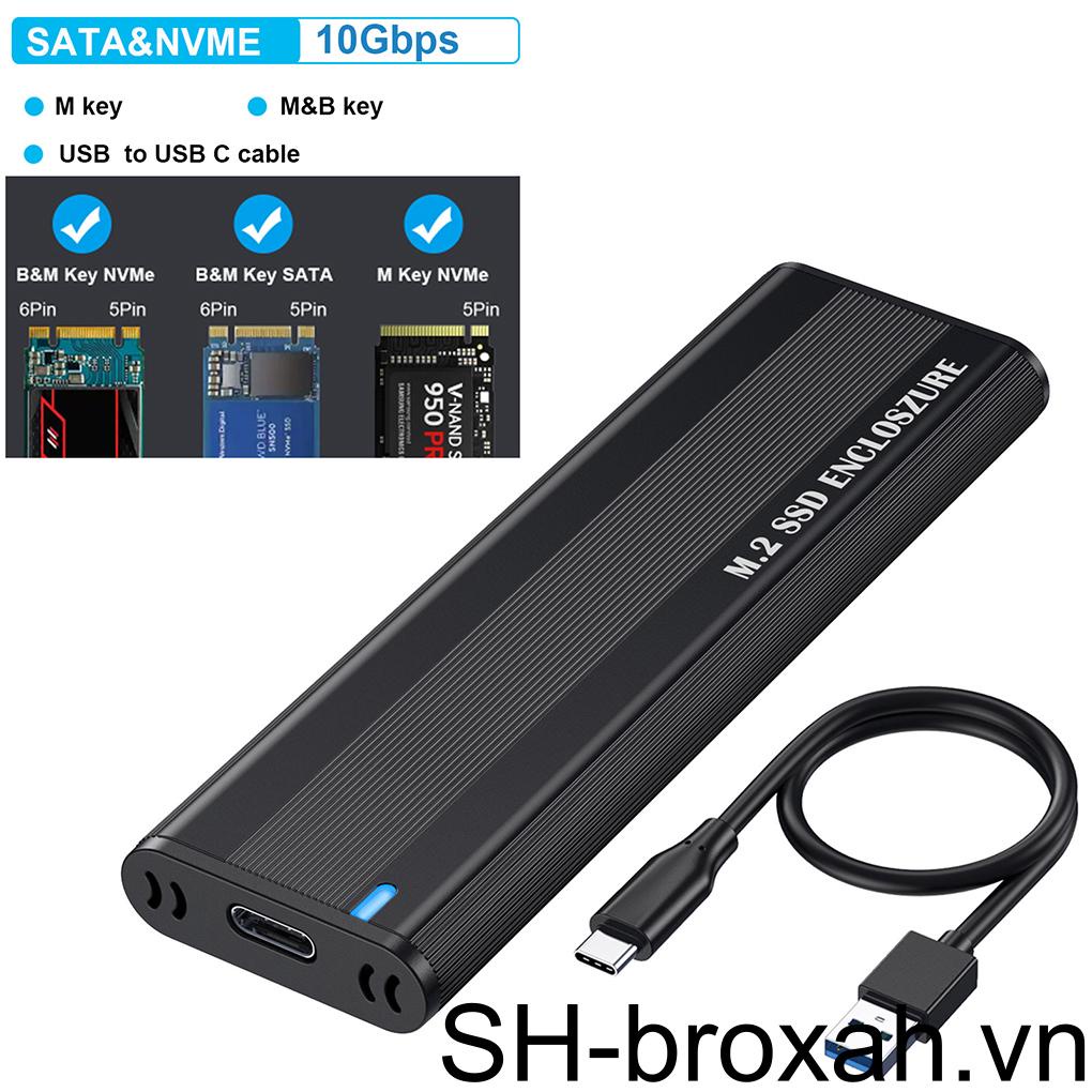 Hộp Ổ Cứng SSD M2 NVME Dual Giao Thức M2 Sang USB Type C Cho Ổ Đĩa Cứng PCIE