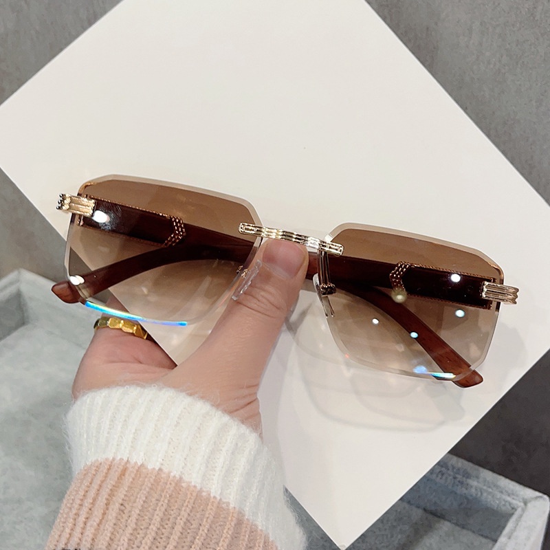 Kính Mát Gọng Gỗ Hình Chữ Nhật Thời Trang Cho Nam Nữ