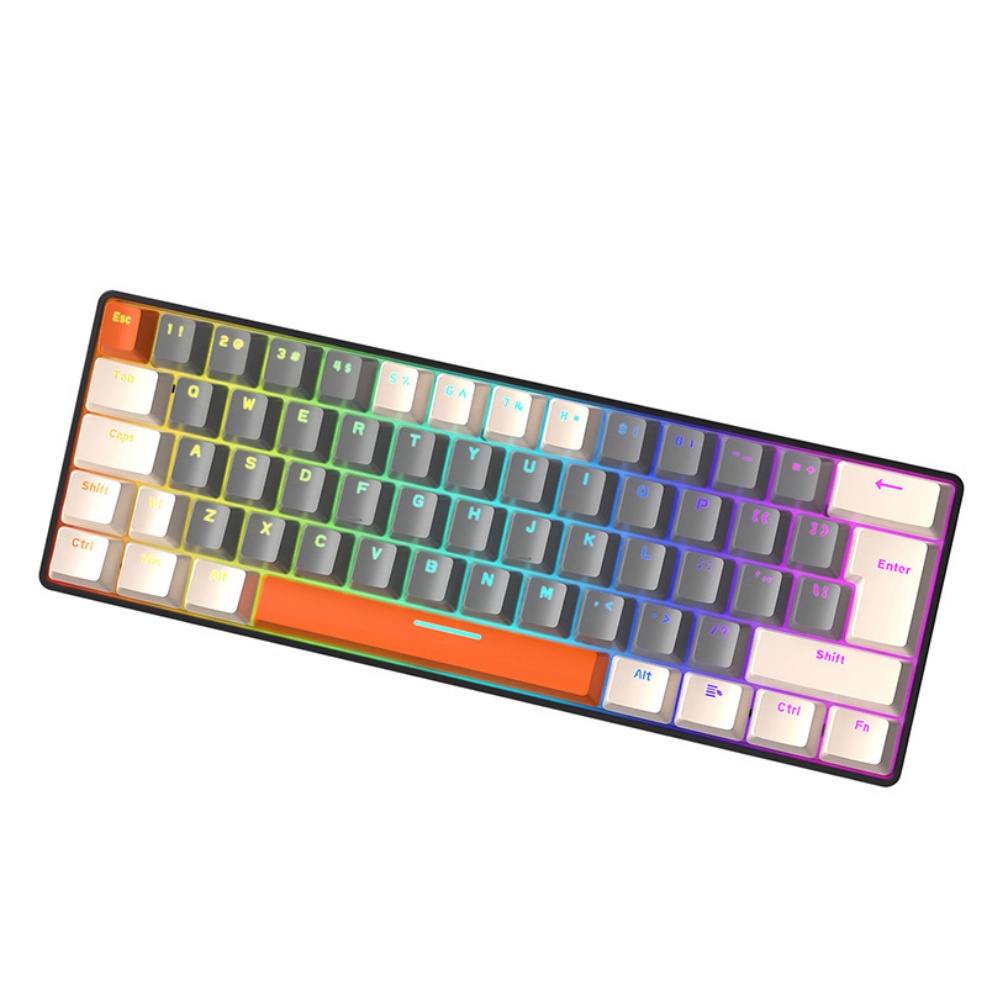 Bàn phím cơ T60 RED, BLUE SWITCH ZIYOULANG kết nối Type-C bàn phím chơi game 62 phím 18 chế độ led Rainbow, bh 12 tháng