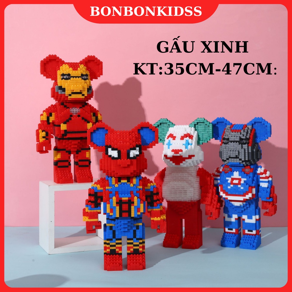 Đồ chơi lego Gấu Bearbrick lắp ráp mô hình bearbrick cỡ lớn 35cm-47cm Hàng Đẹp DORENO