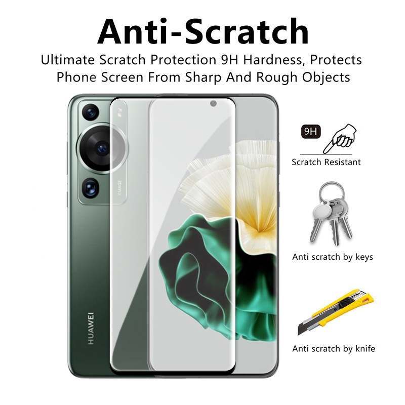 Kính Cường Lực 3D Viền Cong Bảo Vệ Toàn Màn Hình Cho Huawei P60 / P60 Pro