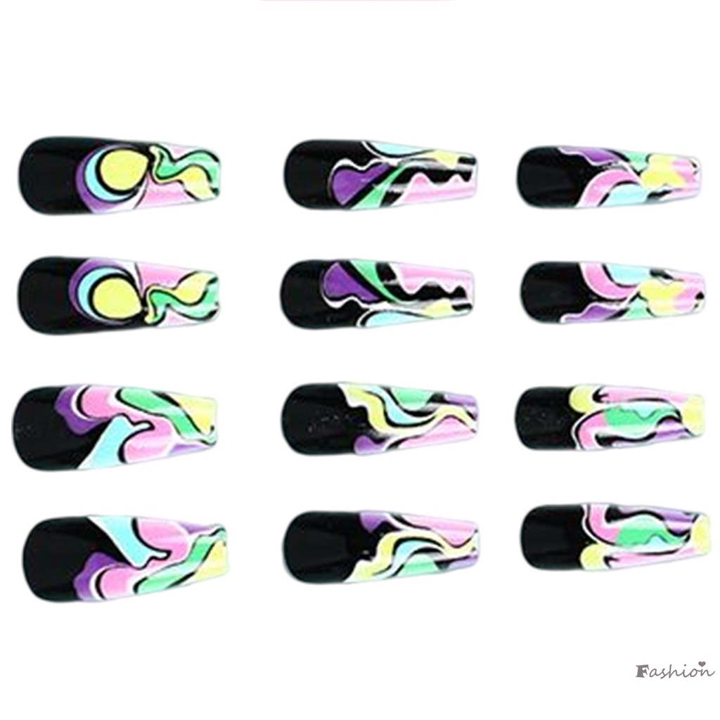 Móng Tay Giả Màu Đen Gradient Phong Cách Pháp Thân Thiện Với Môi Trường Cho Người Mới Bắt Đầu