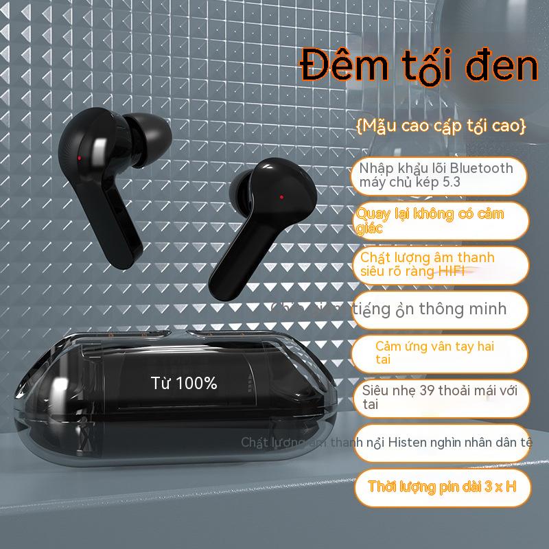 Tai nghe bluetooth không dây trong suốt YX09 Tai nghe không dây loa siêu trầm màn hình kỹ thuật số Macaron