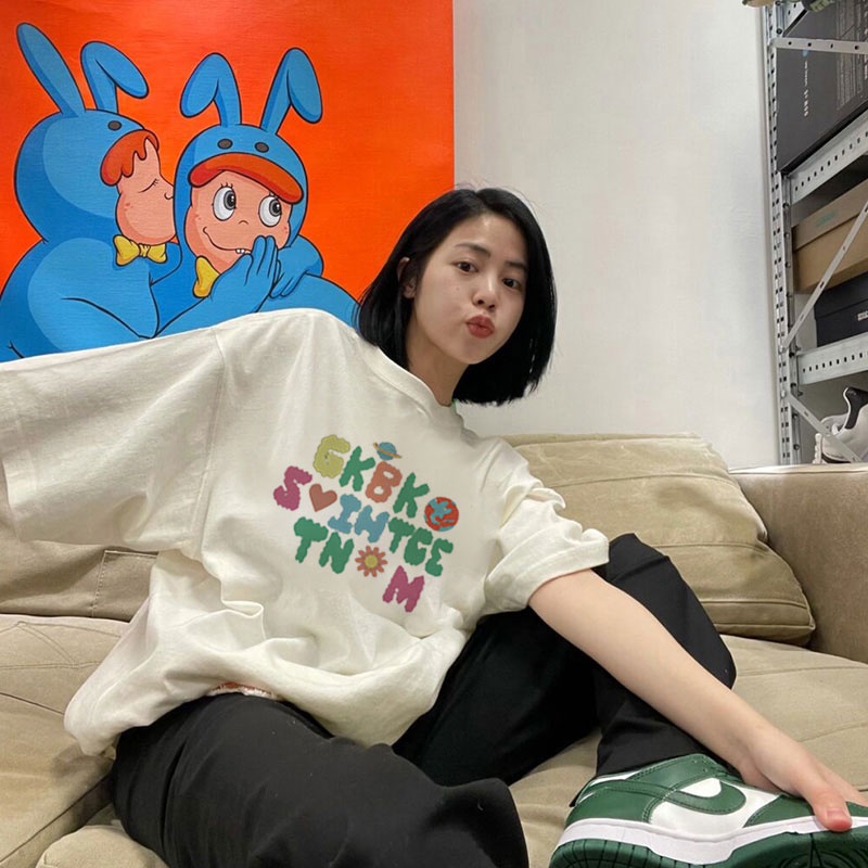 NRVP Áo Thun 100% Cotton Tay Ngắn Phong Cách Hàn Quốc Mới