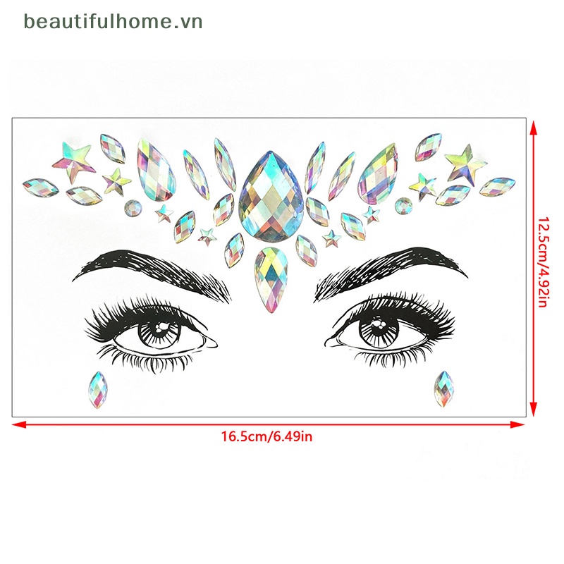 Đá Quý Tự Dính Trang Trí Mặt / Tiệc Tùng Đính Đá Mardi Gras