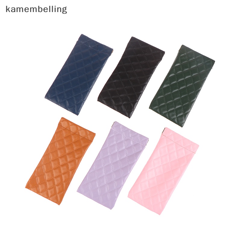 Kamembelling Túi Đựng Mắt Kính Bằng Da PVC Mềm Chống Thấm Nước Có Kẹp Lò Xo