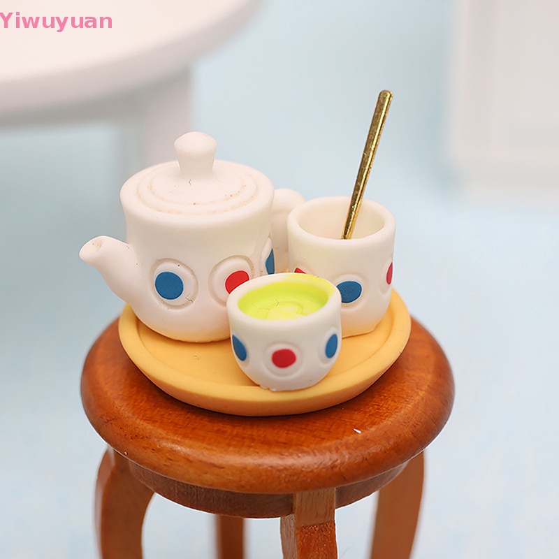 Bộ Ly Trà Đồ Chơi Ba Món Bằng Nhựa Resin DIY Trang Trí Nhà Búp Bê 1: 12 Mới