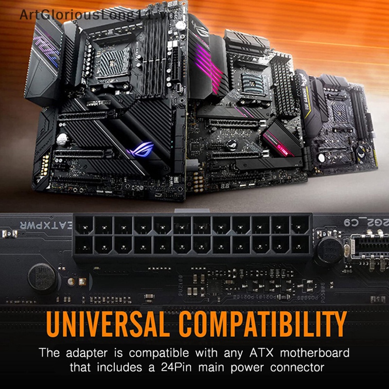 Đầu Nối Chuyển Đổi Nguồn Điện ATX 24Pin Sang 90 Độ DIY