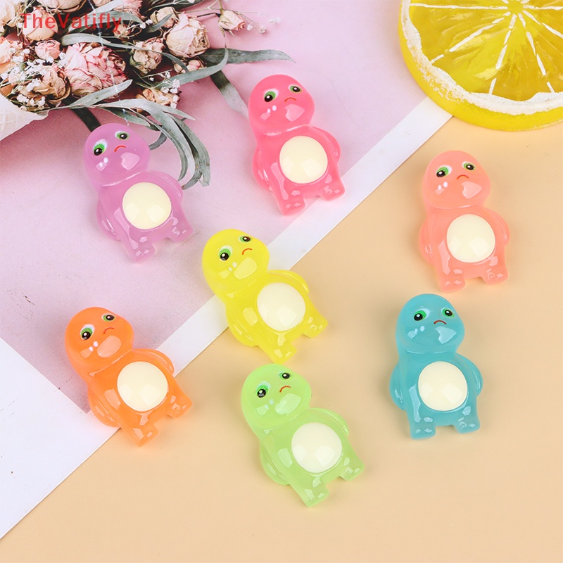 [Thevalifly] Set 7 Mặt Dây Chuyền Hình Khủng Long Bằng Nhựa Resin Phát Sáng Đáng Yêu Thời Trang