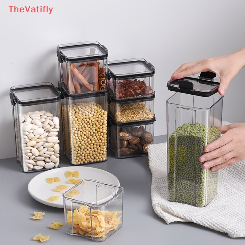 [Thevalifly] Hộp Nhựa Trong Suốt Đựng Thực Phẩm Khô Có Nắp Đậy Cho Nhà Bếp Và Quần Lót