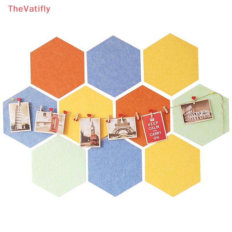 [Thevaly] 10 Miếng Dán Tường Bằng Vải Nỉ Hình Lục Giác