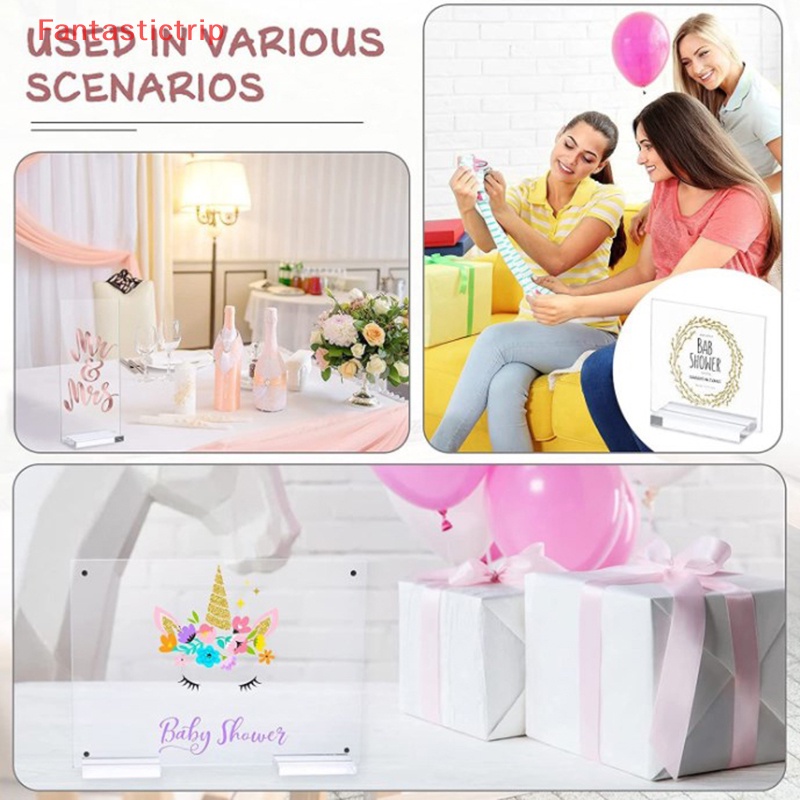 1 Giá Đỡ Trưng Bày Thẻ / Danh Thiếp Bằng Acrylic Trong Suốt Tiện Dụng Cho Văn Phòng / Menu Meeg