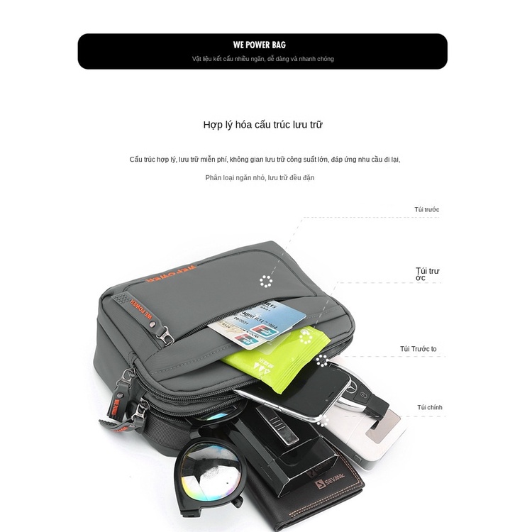 Túi đeo chéo nam thời trang chống thấm nước đi chơi cực chất BEE GEE DCN9252C