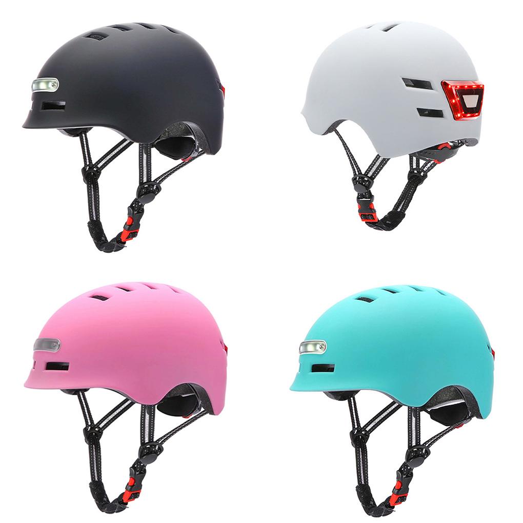 Mũ Bảo Hiểm Tích Hợp Đèn LED 4 Chế Độ Kèm Sạc USB Tiện Dụng Cho Xe Đạp Điện