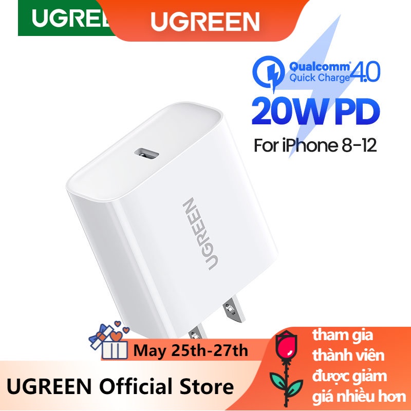 UGREEN PD 20W 66W Củ sạc nhanh USB C thích hợp cho iPhone 12 13 14 Pro Max, Xiaomi, Huawei, Samsung, iPad