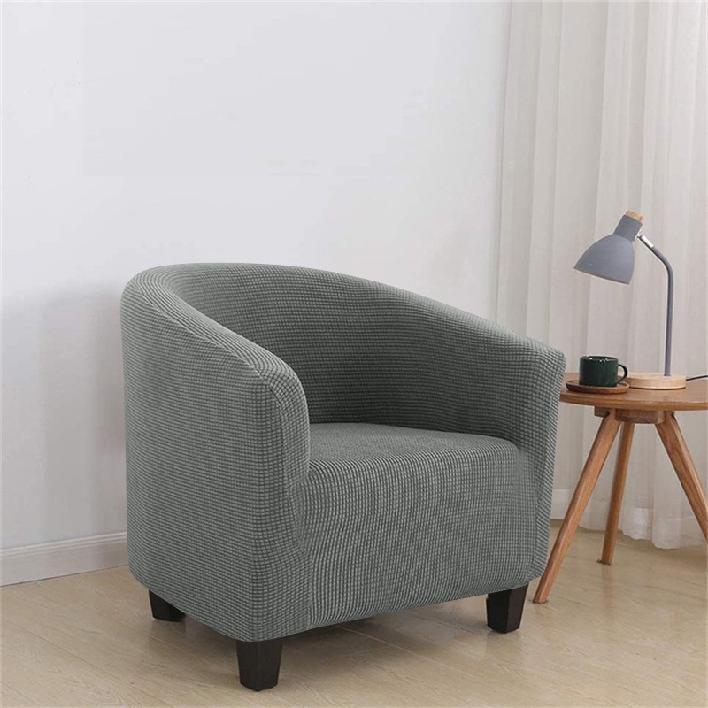 Vỏ Bọc Ghế Sofa 1 Chỗ Ngồi Hình Bán Nguyệt Bằng Vải Nhung Co Giãn Trang Trí Nội Thất