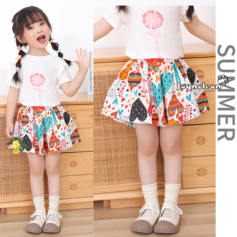 Quần short Giả Váy Bằng cotton Mỏng Họa Tiết Hoa Hợp Thời Trang Cho Bé Gái