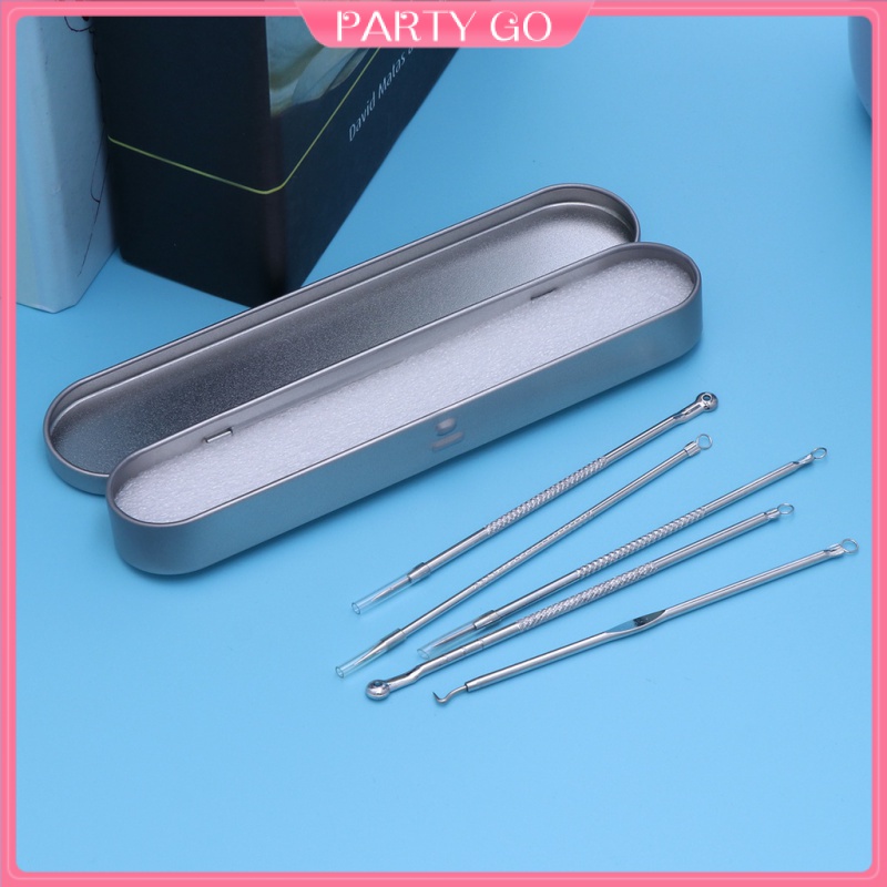 Bộ 5 Dụng Cụ Nặn Mụn Bằng Thép Không Gỉ Chuyên Nghiệp