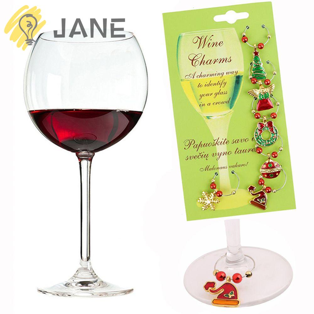 Set 6 Nhẫn Trang Trí Ly Rượu Vang Phong Cách Giáng Sinh Độc Đáo