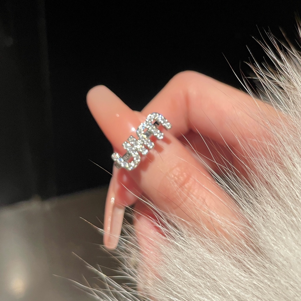 Nhẫn Đeo Ngón Trỏ Đính Kim Cương Lấp Lánh Phiên Bản Hàn Quốc niche Thời Trang Cá Tính Cao Cấp Joker Sang Trọng Cho Nữ