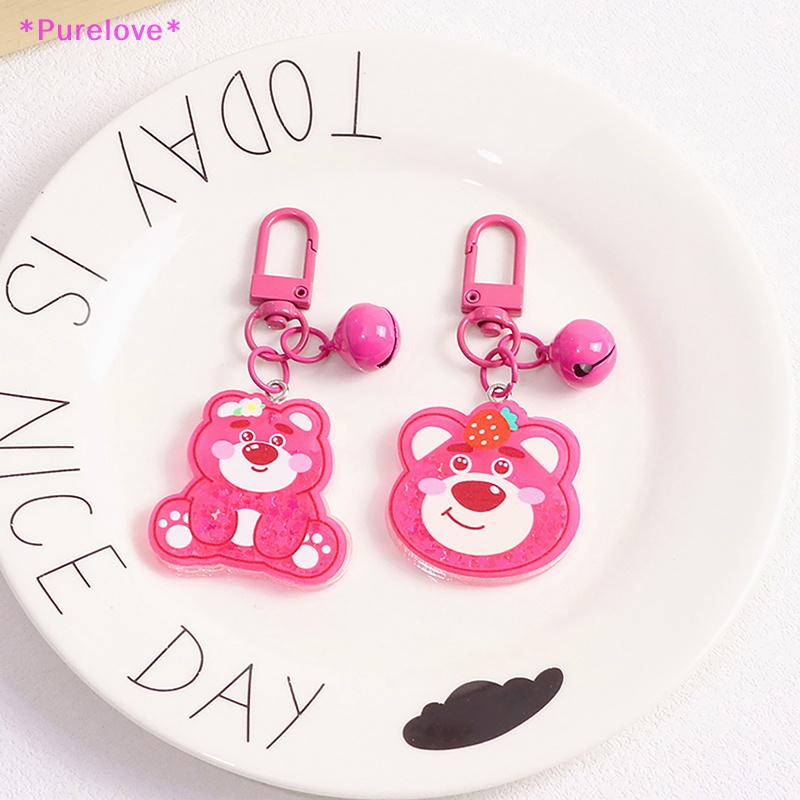 Móc Khóa Hình Gấu Dâu Tây Xinh Xắn Mới