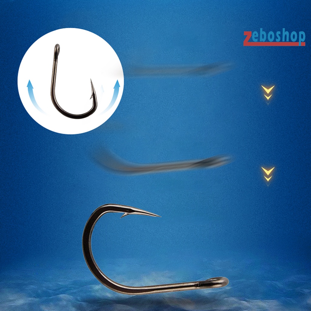 Set 100 Móc Câu Cá Hình Tròn Bằng Thép Carbon Sắc Bén Chắc Chắn